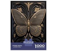 1000 Piece Jigsaw Puzzles for Adults Jigsaw Butterfly Gold Relief Deco Puzzles for Adults Toy Wall Decor Perfect Decoration Challenging Game Gifts 52x38cm/1000pcs