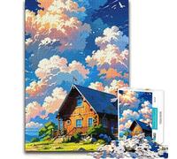 1000 Piece Jigsaw Puzzles for Adults Jigsaw Cabin in The Clouds Wall Decoration Birthday Gifts Suitable for Ages 14 And Up (size 38x52cm)