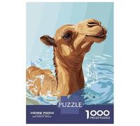 1000 Piece Jigsaw Puzzles for Adults Jigsaw Camel Swimming in Water Illustration Puzzle for Adults Anti-Stress Toys For Family Fun Fun Activities at Home 70x50cm/1000pcs