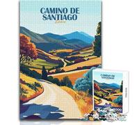 1000 Piece Jigsaw Puzzles for Adults Jigsaw Camino De Santiago Spain Landscape Art Challenging Game Toys Pattern Assembly Gift Birthday Size 38x26cm