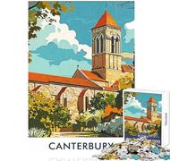 1000 Piece Jigsaw Puzzles for Adults Jigsaw Canterbury Cathedral Illustration Hands-on Game Pattern Assembly Anti-Stress Toys Suitable for Desktop Decoration (52X38cm)