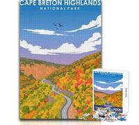 1000 Piece Jigsaw Puzzles for Adults Jigsaw Cape Breton Highlands Art Challenging Game Toys Pattern Assembly Gift Birthday Size 38x26cm