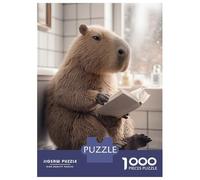 1000 Piece Jigsaw Puzzles for Adults Jigsaw Capybara Reading on Toilet Jigsaws for Adults DIY Toys Birthday Present Challenging Game Gifts 52x38cm/1000pcs