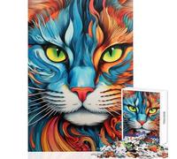 1000 Piece Jigsaw Puzzles for Adults Jigsaw Cat Amazing Portrait Relaxing Games For Family Fun Home Decoration Toys Help The Brain Exercise (38X26CM)