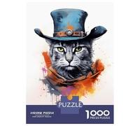 1000 Piece Jigsaw Puzzles for Adults Jigsaw Cat As A Cowboy Painting Teenager Puzzles Relaxing Games Hand Speed Race Christmas Birthday Gifts 70x50cm/1000pcs