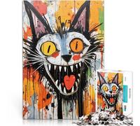 1000 Piece Jigsaw Puzzles for Adults Jigsaw Cat Graffiti Street Art Mustermontage Geschenke für Freunde und Familie75x50cm