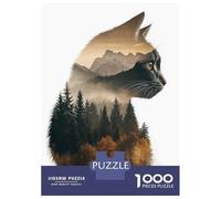 1000 Piece Jigsaw Puzzles for Adults Jigsaw Cat Mountain Landscape Puzzles for Adults Fun Games Wall Art Fun at Home Activities, 70x50cm/1000pcs