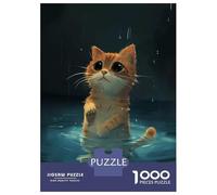 1000 Piece Jigsaw Puzzles for Adults Jigsaw Cat Swimming Adult Jigsaw Puzzle Hands-on Game Perfect Decoration Challenging Game Gifts 38x26cm/1000pcs