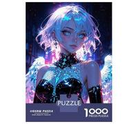 1000 Piece Jigsaw Puzzles for Adults Jigsaw Celestial Neon Angel in Futuristic Nightscape Puzzles for Adults Anti-Stress Toys But Fun And Humorous Challenging Game Gifts 52x38cm/1000pcs