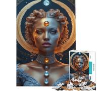 1000 Piece Jigsaw Puzzles for Adults Jigsaw Celestial Woman with Feathers And Jewels 1000 Jigsaw Puzzle Home Decoration Toys Birthday Present Challenging Family Fun Game (38x52cm)
