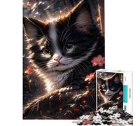 1000 Piece Jigsaw Puzzles for Adults Jigsaw Cheerful Fluffy Cat Frolic Help The Brain Exercise Precision Cutting Impossible Game Suitable for Ages 14 And Up (38x26cm)