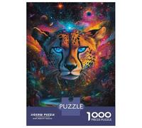 1000 Piece Jigsaw Puzzles for Adults Jigsaw Cheetah Galaxy Vision Jigsaw Relaxing Games Stress Reliever Fun Activities at Home 52x38cm/1000pcs