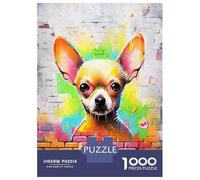 1000 Piece Jigsaw Puzzles for Adults Jigsaw Chihuahua Graffiti Puzzles for Adults Anti-Stress Toys But Fun And Humorous Challenging Game Gifts 38x26cm/1000pcs
