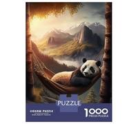 1000 Piece Jigsaw Puzzles for Adults Jigsaw Chilling Hammock Panda Adult Puzzles Toy Wall Decor Presents for Women Christmas Birthday Gifts 70x50cm/1000pcs