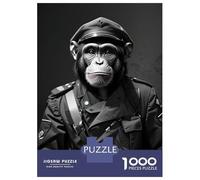 1000 Piece Jigsaw Puzzles for Adults Jigsaw Chimpanzee Army Funny Bnw Jigsaw Puzzle Toy Wall Decor But Fun And Humorous Fun at Home Activities, 70x50cm/1000pcs
