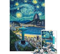 1000 Piece Jigsaw Puzzles for Adults Jigsaw Christ The Redeemer Under Starry Skies 1000 Piece Jigsaw Hands-on Game Great Gifts for Games Wall Art (Size 38x26cm)