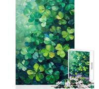 1000 Piece Jigsaw Puzzles for Adults Jigsaw Clover Leaves Shamrocks 1000 Piece Jigsaw Hands-on Game Great Gifts for Games Wall Art (38x52cm)