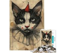 1000 Piece Jigsaw Puzzles for Adults Jigsaw Clown The Kat Adult Jigsaw Relaxing Games Staycation Kill Time Fun at Home Activities, (Size 38x52cm)