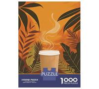 1000 Piece Jigsaw Puzzles for Adults Jigsaw Coffee With Tropical Leave Adult Puzzles Toy Wall Decor Presents for Women Christmas Birthday Gifts 70x50cm/1000pcs