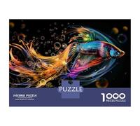 1000 Piece Jigsaw Puzzles for Adults Jigsaw Colorful Betta Fish Art Print-1 Jigsaws for Adults DIY Toys Birthday Present Challenging Game Gifts 52x38cm/1000pcs