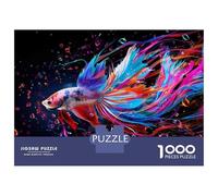1000 Piece Jigsaw Puzzles for Adults Jigsaw Colorful Betta Fish Art Print Jigsaw for Adults Family Games Birthday Present Unique Birthday And Xmas Gifts 70x50cm/1000pcs