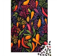 1000 Piece Jigsaw Puzzles for Adults Jigsaw Colorful Chili Pepper Pattern Jigsaw for Adults Relax Games Improve Memory Challenging Game Gifts 70x50cm/1000pcs