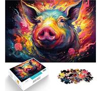 1000 Piece Jigsaw Puzzles for Adults Jigsaw Colorful fantasy pig art Challenging Difficult Puzzle 26x38cm is ideal as gifts for the whole family