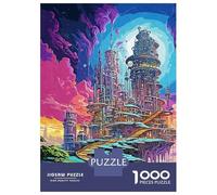 1000 Piece Jigsaw Puzzles for Adults Jigsaw Colorful Galaxy City Puzzles for Adults Brain Teaser Game Enhance Memory Fun Activities at Home 70x50cm/1000pcs