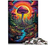 1000 Piece Jigsaw Puzzles for Adults Jigsaw colorful mushrooms Jigsaw Puzzle 26x38cm Enhance love between couples for teenager 14+