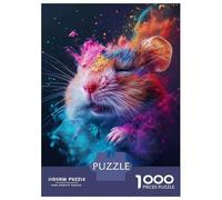 1000 Piece Jigsaw Puzzles for Adults Jigsaw Colorful Powdered Hamster Puzzles for Adults Brain Teaser Game Enhance Memory Fun Activities at Home 70x50cm/1000pcs