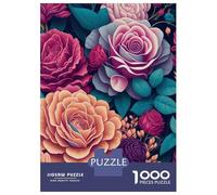 1000 Piece Jigsaw Puzzles for Adults Jigsaw Colorful Rose Wall Art Print-2 Jigsaws for Adults Relaxing Games Analysis And Logic Fun at Home Activities, 38x26cm/1000pcs