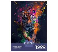 1000 Piece Jigsaw Puzzles for Adults Jigsaw Colorful Tiger Art Print Jigsaws for Adults Relaxing Games Analysis And Logic Fun at Home Activities, 70x50cm/1000pcs