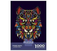 1000 Piece Jigsaw Puzzles for Adults Jigsaw Colorful Wolf Head Art Print Puzzle for Adults Hands-on Game Analysis And Logic Challenging Game Gifts 70x50cm/1000pcs