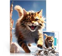 1000 Piece Jigsaw Puzzles for Adults Jigsaw Colossal Cat Leap Stressabbau Wanddekoration Einzigartige Geburtstags- und Weihnachtsgeschenke52x38cm