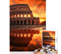1000 Piece Jigsaw Puzzles for Adults Jigsaw Colosseum Sunset Rome Italy Empire Relaxing Games For Family Fun Home Decoration Toys Help The Brain Exercise (75X50CM)