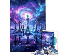 1000 Piece Jigsaw Puzzles for Adults Jigsaw Cosmic Chess Game in Space Fantasy Art Help The Brain Exercise Precision Cutting Impossible Game Suitable for Ages 14 And Up (38x26cm)