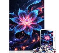 1000 Piece Jigsaw Puzzles for Adults Jigsaw Cosmic Lotus Bloom Toy Wall Decor Birthday Gift Hands-on Game Enhance Love between Couples Size 50x75cm