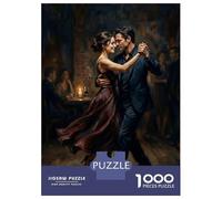 1000 Piece Jigsaw Puzzles for Adults Jigsaw Couple Dancing Tango in A Dimly Lit Room Adult Puzzles Relax Games Enhance Memory Challenging Game Gifts 52x38cm/1000pcs
