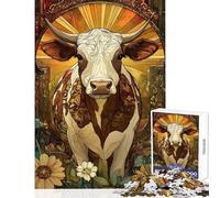 1000 Piece Jigsaw Puzzles for Adults Jigsaw Cow Fan Art Educational Games Learning Educational Educational Toy Suitable for Desktop Decoration (38x26cm)