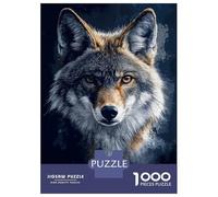 1000 Piece Jigsaw Puzzles for Adults Jigsaw Coyote Portrait on Dark Background Puzzles for Adults Brain Teaser Game Enhance Memory Fun Activities at Home 52x38cm/1000pcs