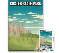 1000 Piece Jigsaw Puzzles for Adults Jigsaw Custer State Park Pixel Art Poster Impossible Game Presents for Women Anti-Stress Toys Size 50x75cm