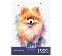 1000 Piece Jigsaw Puzzles for Adults Jigsaw Cute Pomeranian Spitz Dog Puzzles for Adults Toy Wall Decor Perfect Decoration Challenging Game Gifts 52x38cm/1000pcs