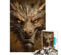 1000 Piece Jigsaw Puzzles for Adults Jigsaw Cyber Dragons Fiery Gaze Help The Brain Exercise Precision Cutting Impossible Game Suitable for Ages 14 And Up (38x52cm)