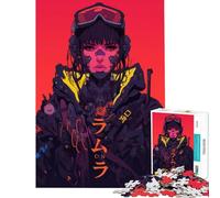 1000 Piece Jigsaw Puzzles for Adults Jigsaw Cyberpunk Female Character Practical Game Toy Intellectual Game Art Work Gifts Birthday Present (Size 38x26cm)