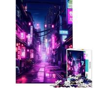 1000 Piece Jigsaw Puzzles for Adults Jigsaw Cyberpunk Neon City Help The Brain Exercise Precision Cutting Impossible Game Suitable for Ages 14 And Up (38x52cm)
