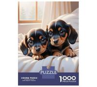 1000 Piece Jigsaw Puzzles for Adults Jigsaw Dachshund Puppies Adult Jigsaw Puzzle Hands-on Game Perfect Decoration Challenging Game Gifts 70x50cm/1000pcs