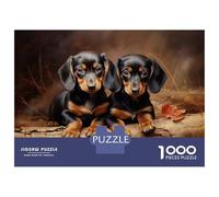 1000 Piece Jigsaw Puzzles for Adults Jigsaw Dachshund Puppies Adult Puzzles Toy Wall Decor Presents for Women Christmas Birthday Gifts 38x26cm/1000pcs