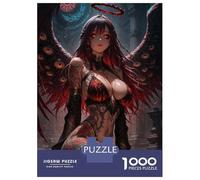 1000 Piece Jigsaw Puzzles for Adults Jigsaw Dark Angel with Wings And Tattoos Jigsaws for Adults Toy Wall Decor Staycation Kill Time Unique Birthday And Xmas Gifts 52x38cm/1000pcs