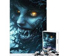 1000 Piece Jigsaw Puzzles for Adults Jigsaw Dark Demonic Entity Anti-Stress Toys Secret Santa Gifts for Educational Game Suitable for Desktop Decoration Size 38x26cm