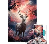 1000 Piece Jigsaw Puzzles for Adults Jigsaw Deer In Wonderland Practical Game Toy Intellectual Game Art Work Gifts Birthday Present (Size 50x75cm)